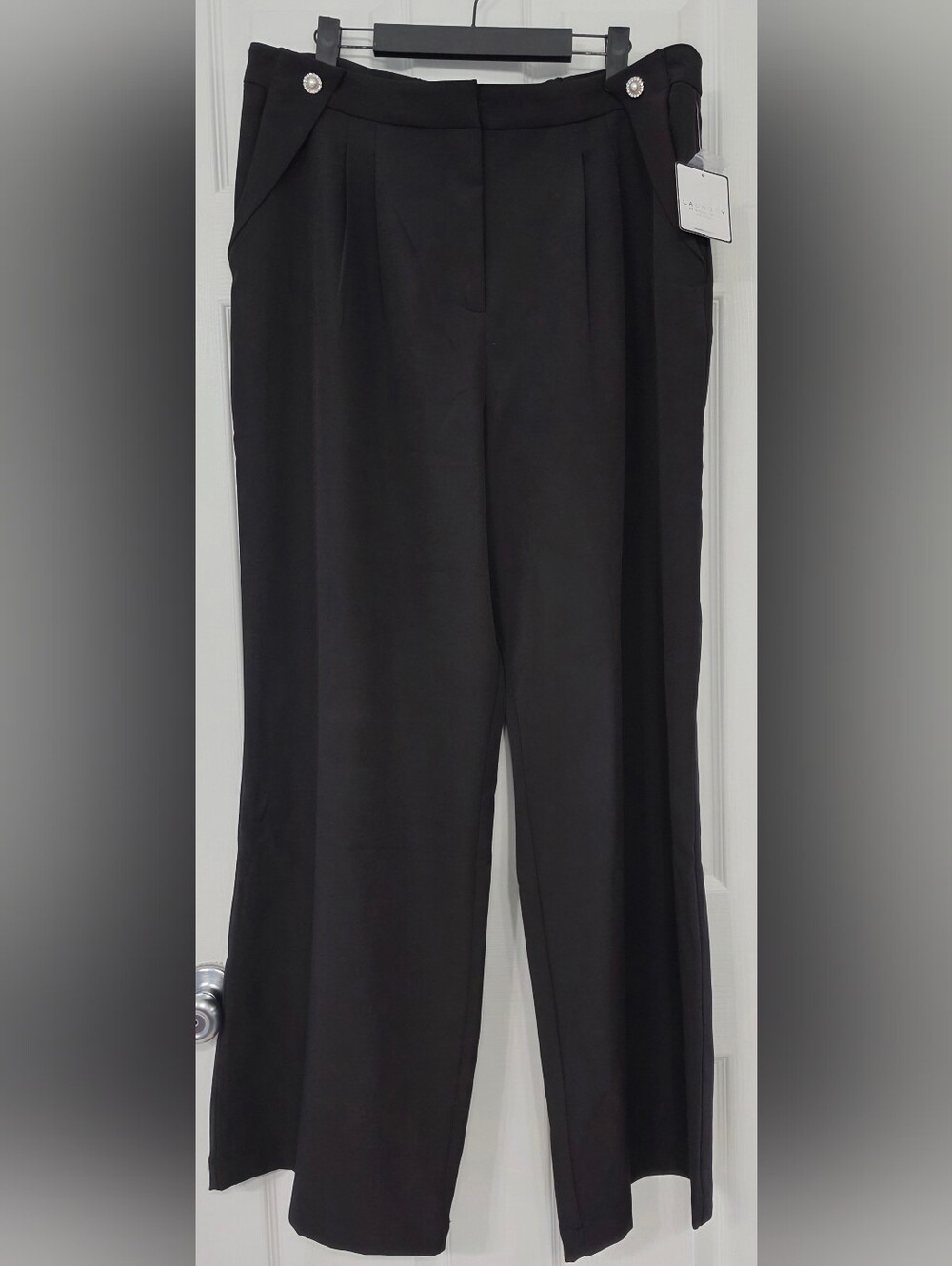 Laundry By Shelli Segal Black Wide-Leg Dress Pants